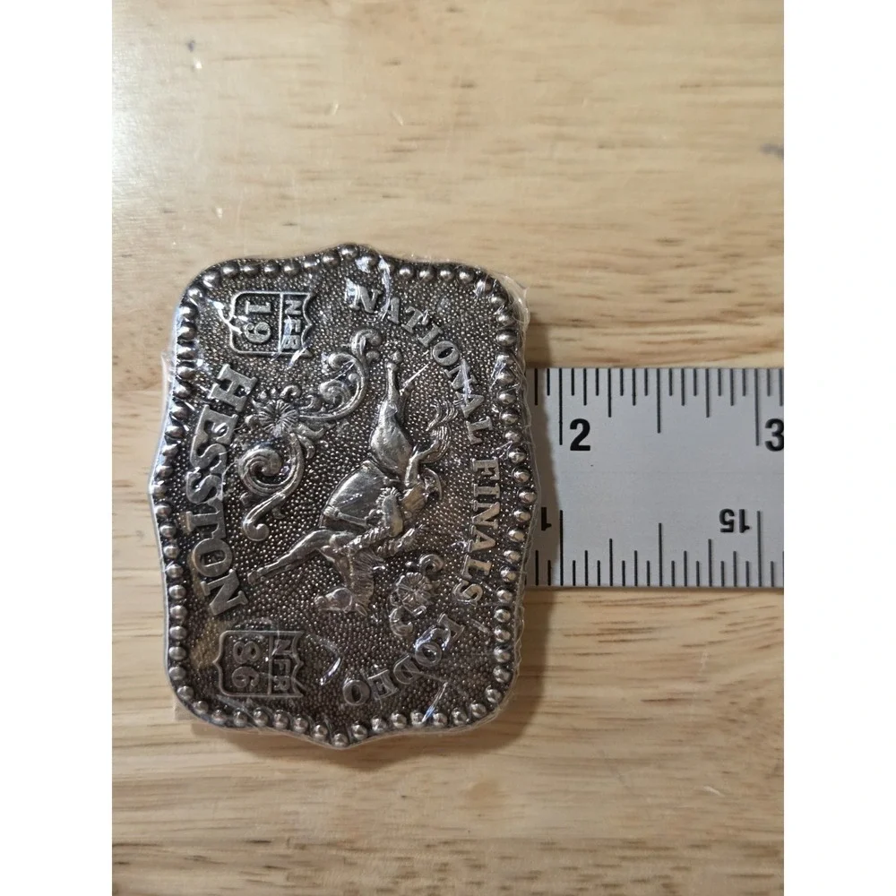 1986 Hesston NFR National Finals Rodeo Miniature Collector Belt Buckle Sealed